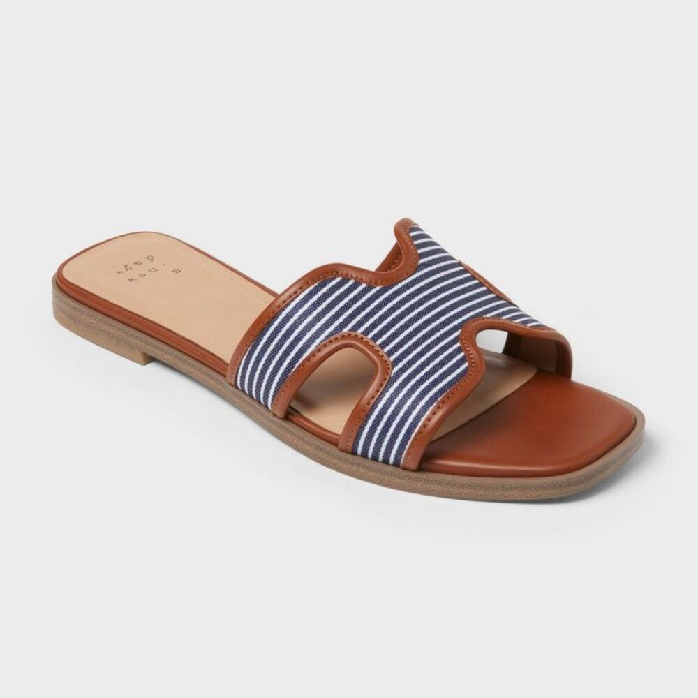Women’s Nina Slide Sandals - A New Day Blue 5.5